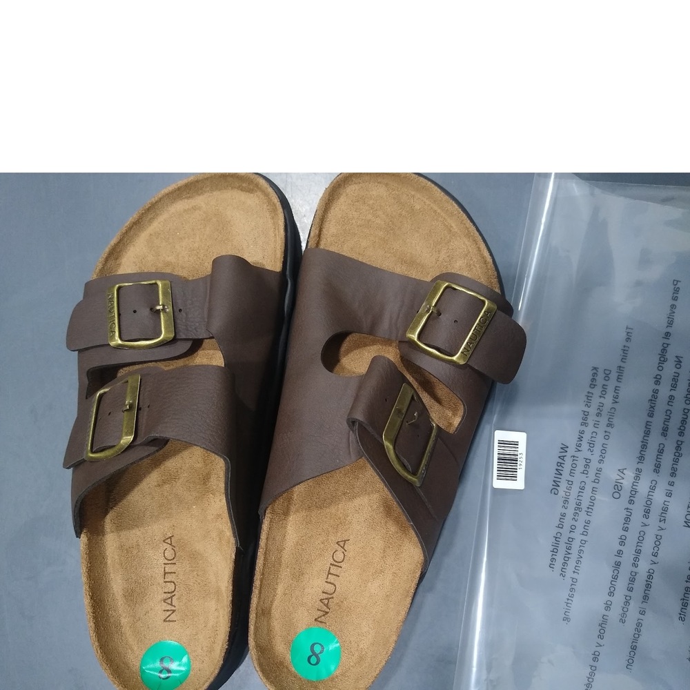 Nautica Double Buckle Sandal,Brown 8m Us